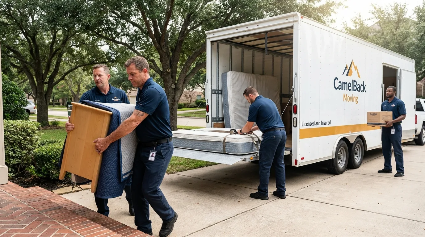 Crew loading residential truck for cross-state move from Duchesne, UT